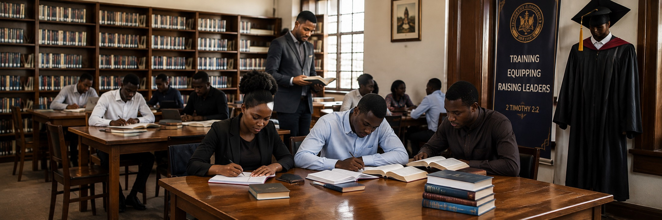 Students studying and accessing academic resources